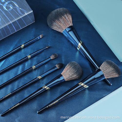 Oem new arrival private label blue 7Pcs makeup brush set high quality